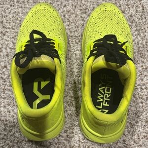 TYR Neon Yellow Running Shoes with Black Accents